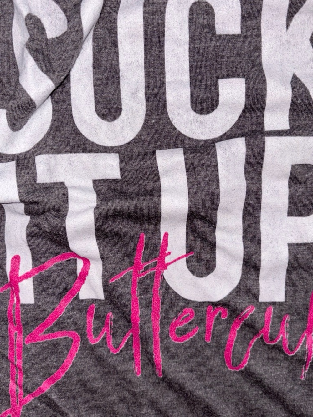 Source Unknown Charcoal Racerback Tank with Pink Script - Picture 3 of 3